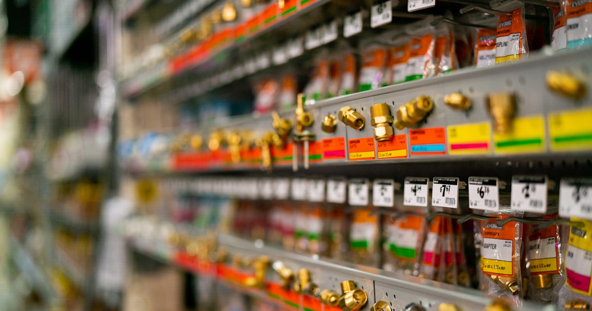 A store shelf filled with lots of different items