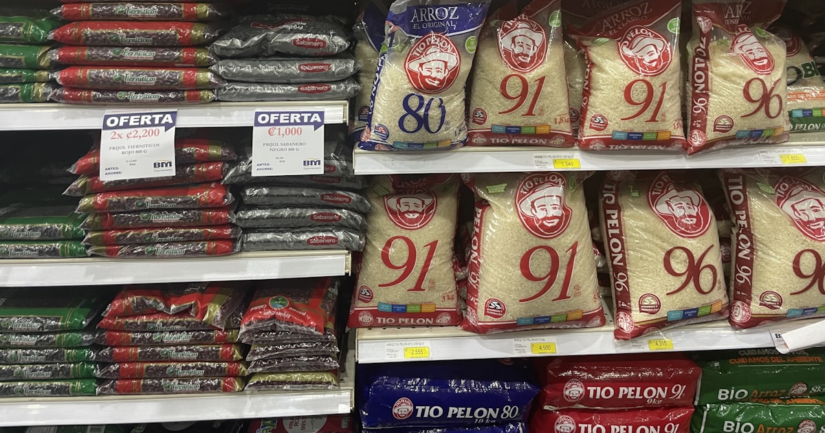 A grocery store filled with lots of bags of food