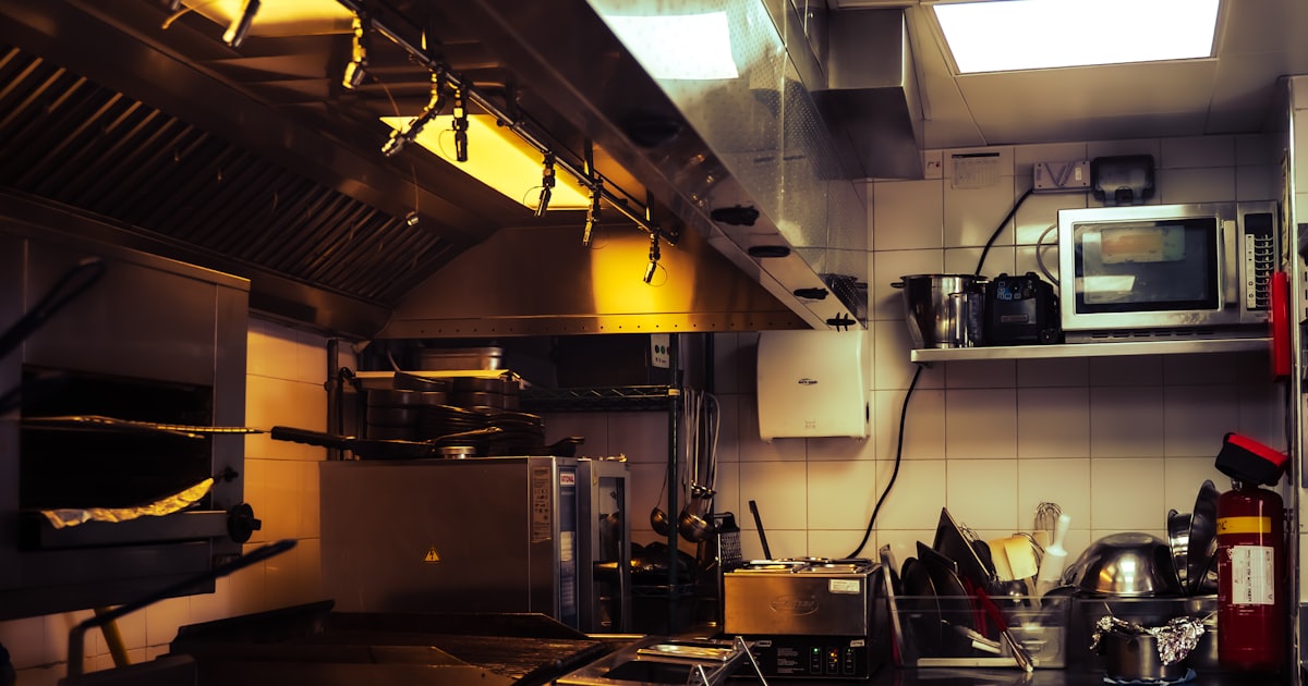 a kitchen with stainless steel appliances