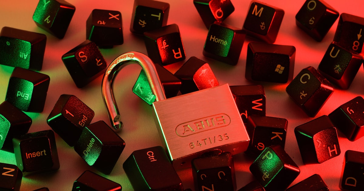 Red and black love lock