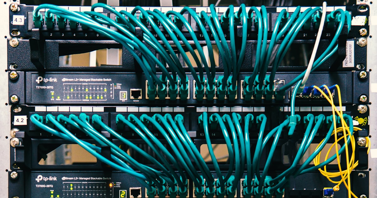 A rack of servers