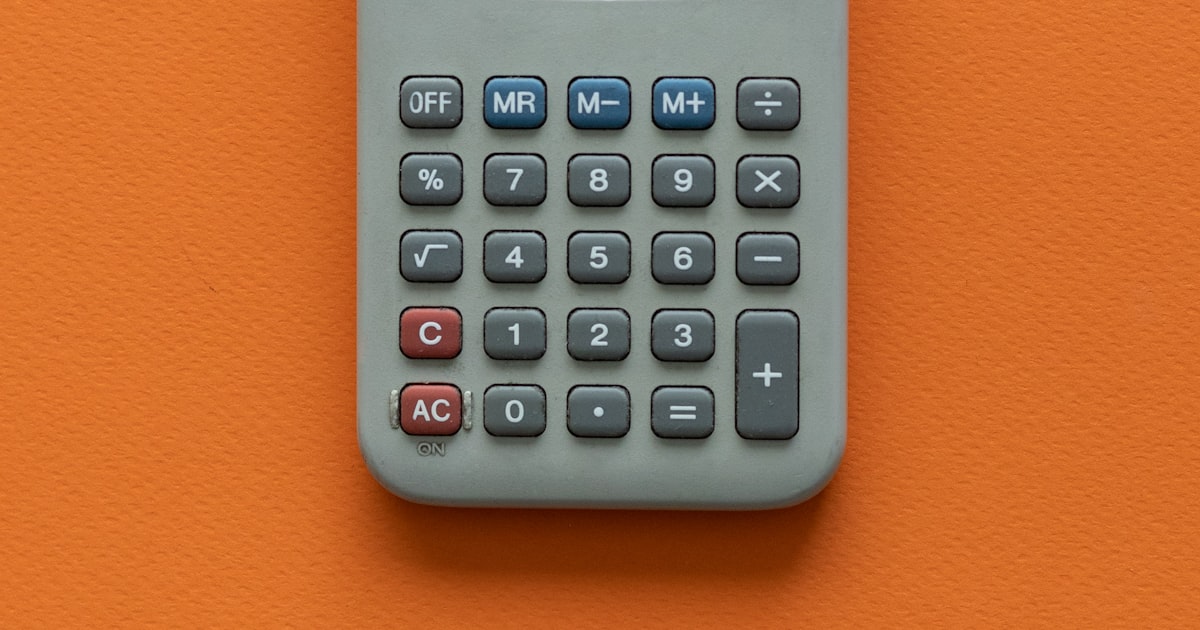 A calculator on a table