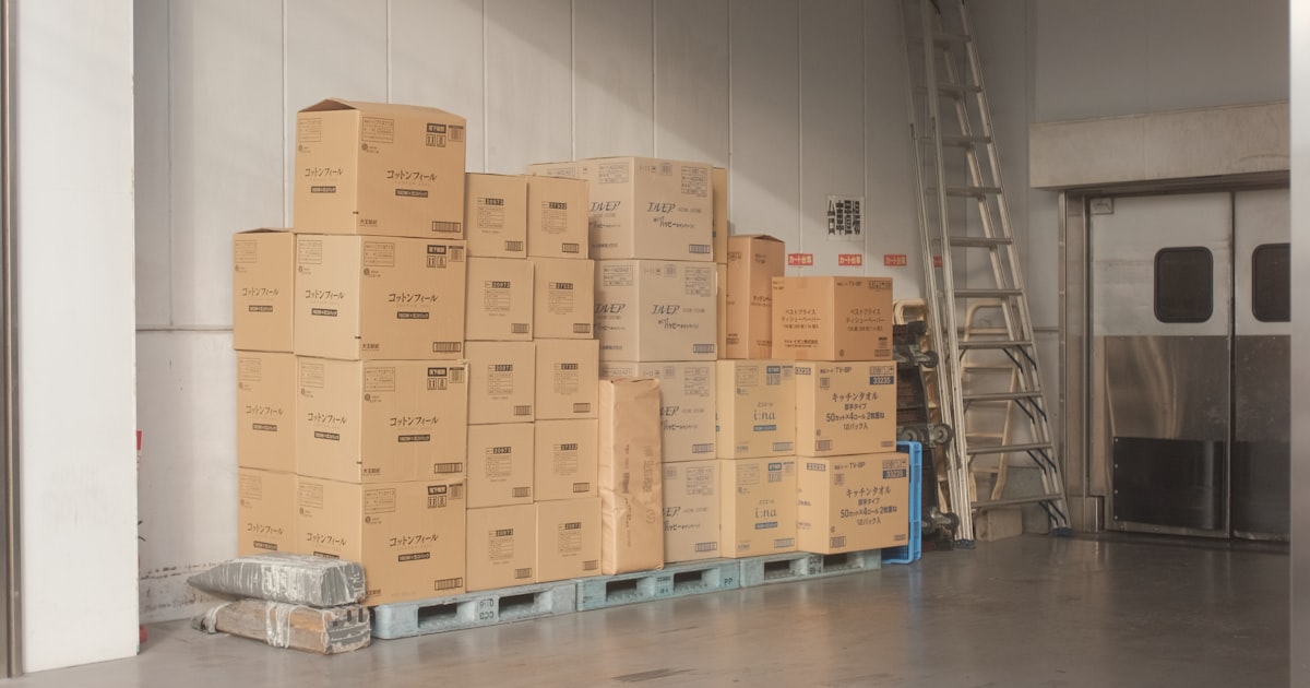 Cardboard boxes on a floor