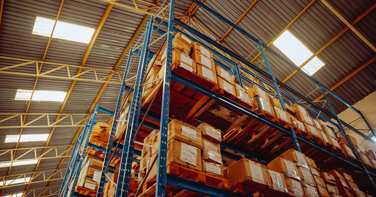 A stack of boxes in a warehouse
