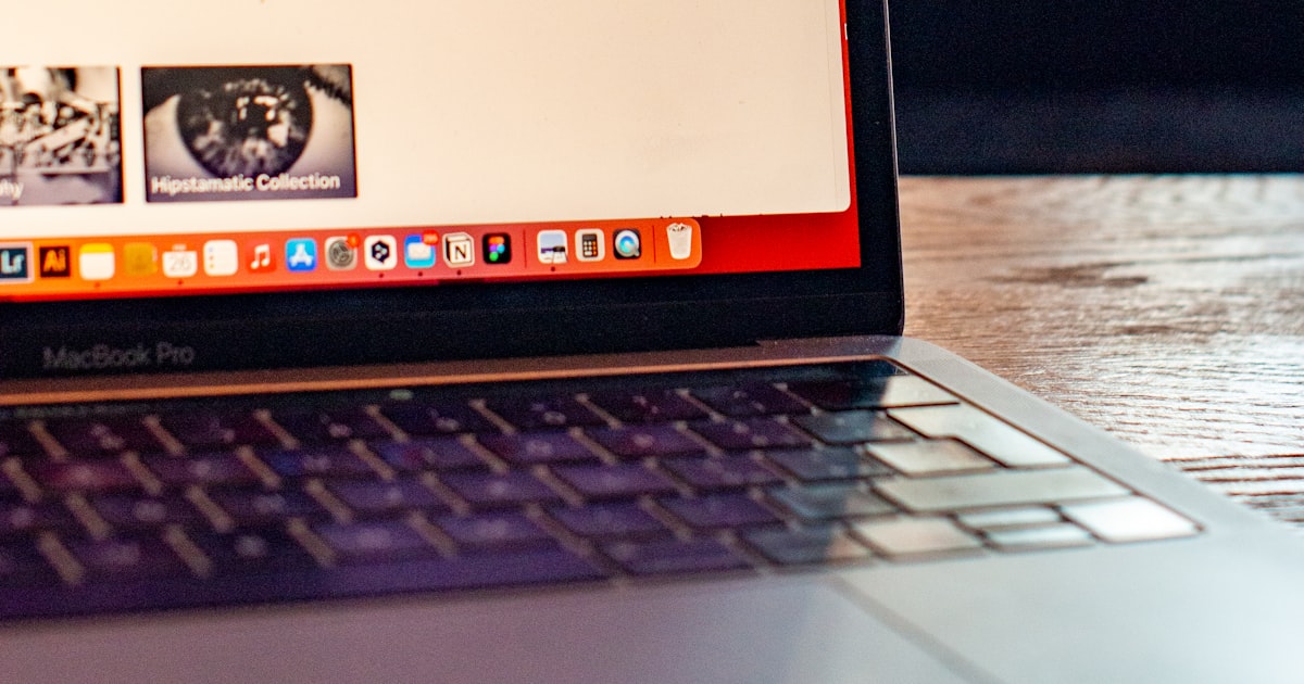 A laptop on a table