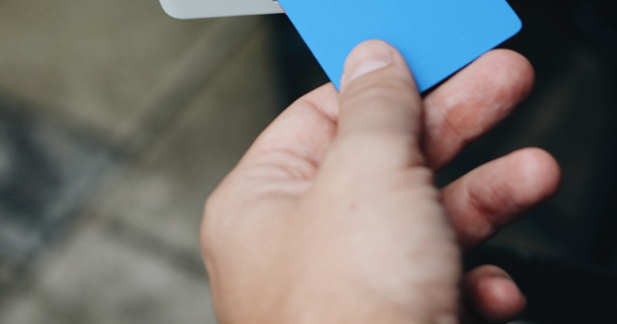 Holding a credit card