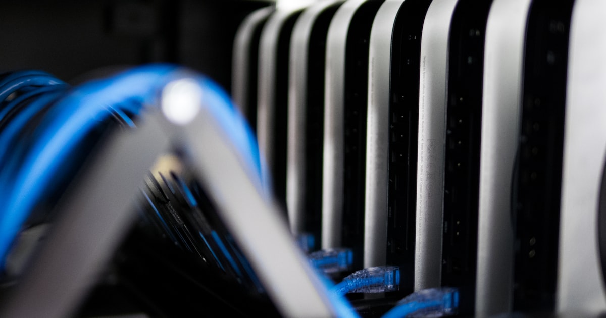 Wires in a server rack
