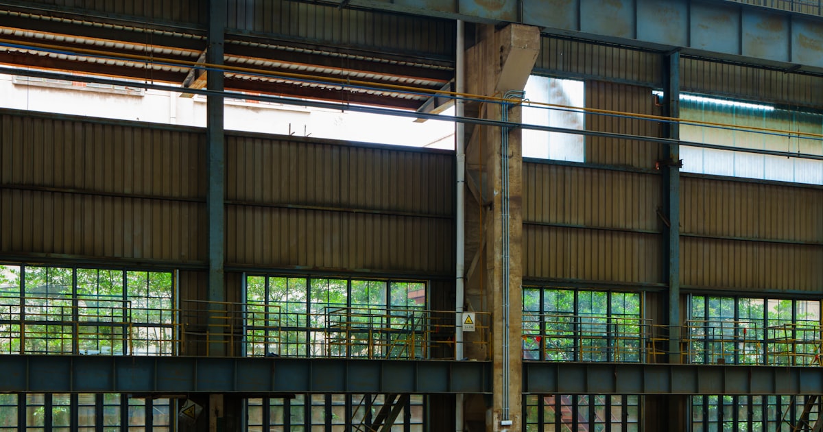 An empty industrial warehouse