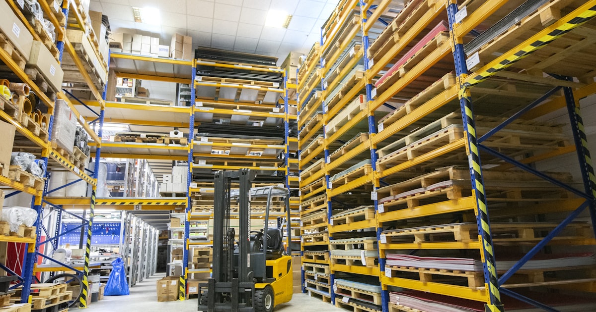 A warehouse of pallets