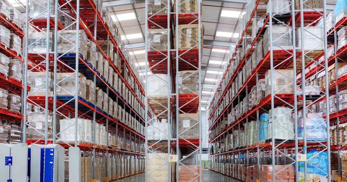 Warehouse shelves
