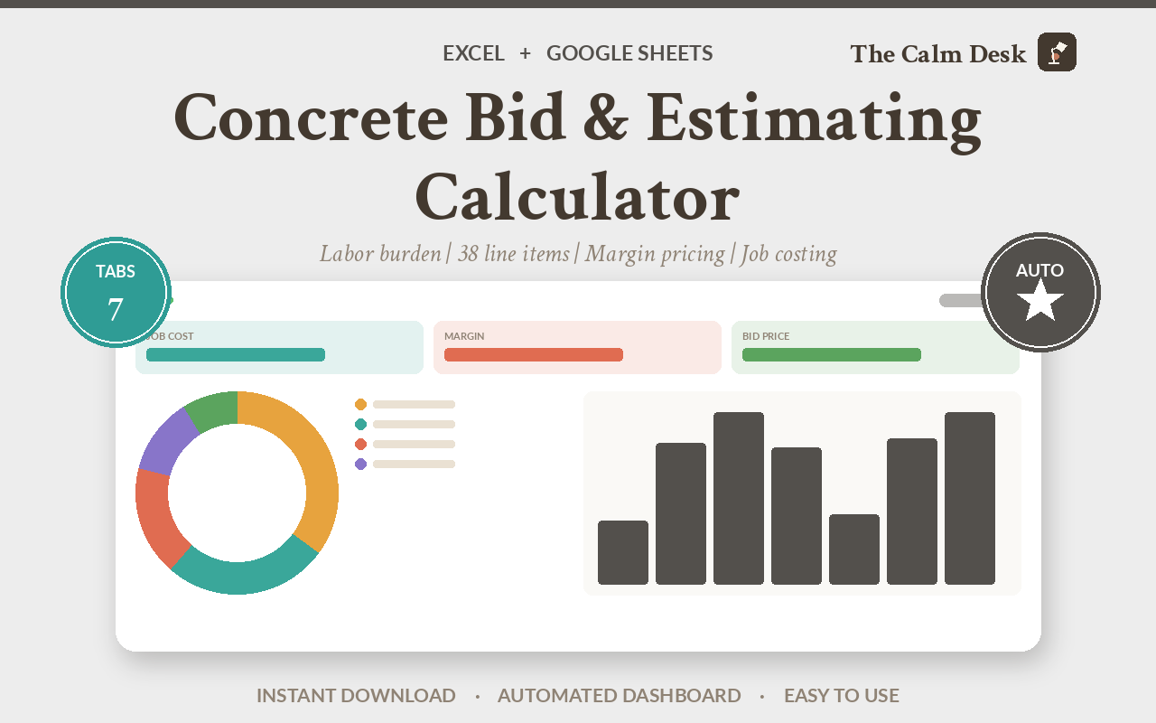 what should you actually charge for concrete work? — Excel and Google Sheets workbook