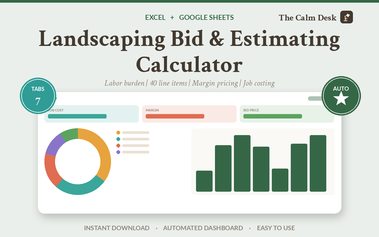 what should you actually charge for landscaping work? — Excel and Google Sheets workbook