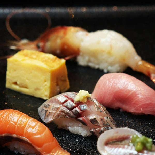 Nigiri prepared at the counter