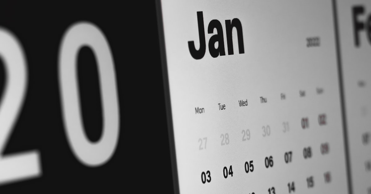 A wall calendar