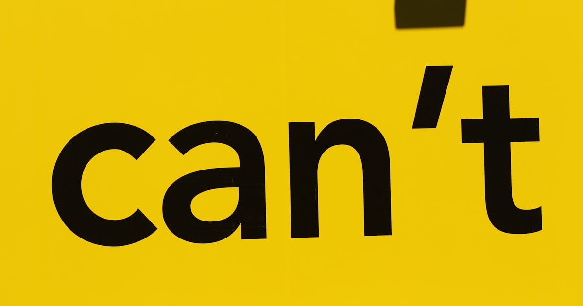 "can't" printed text