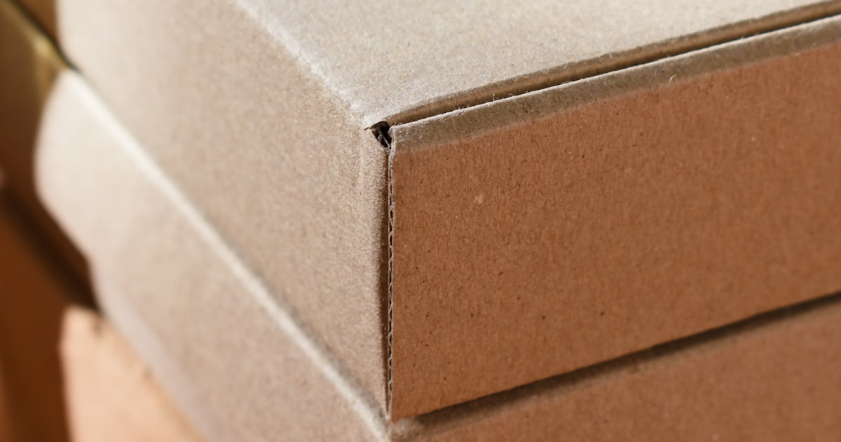 Cardboard boxes on a table