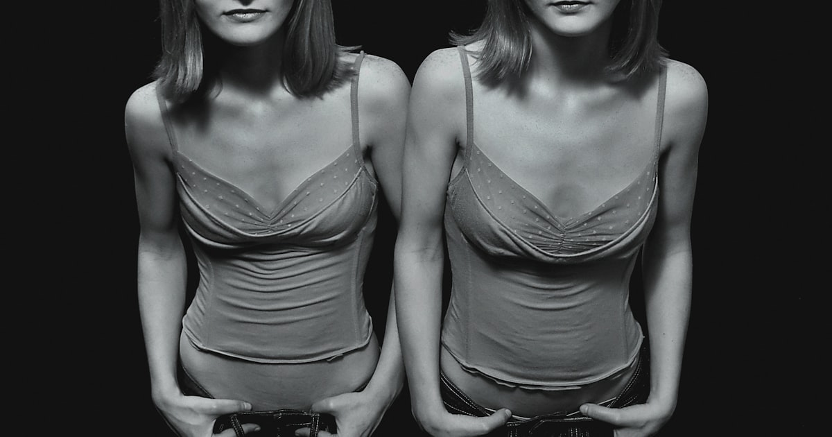 Two similar looking women side by side