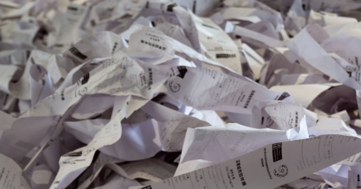 A pile of paper documents