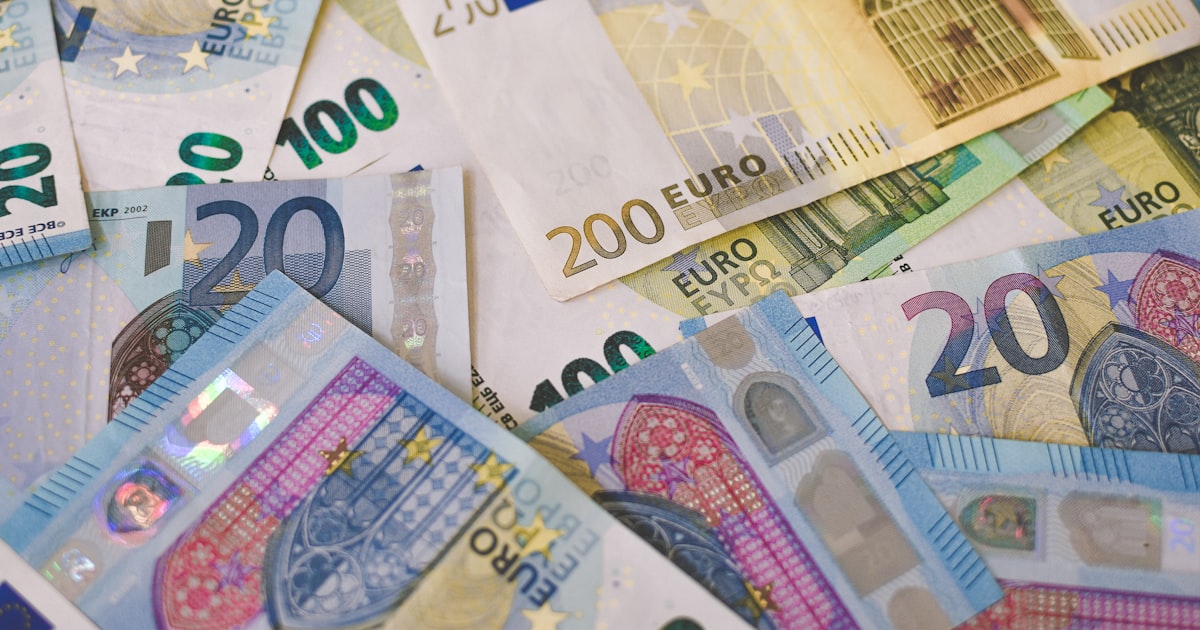 20 euro bill on white printer paper