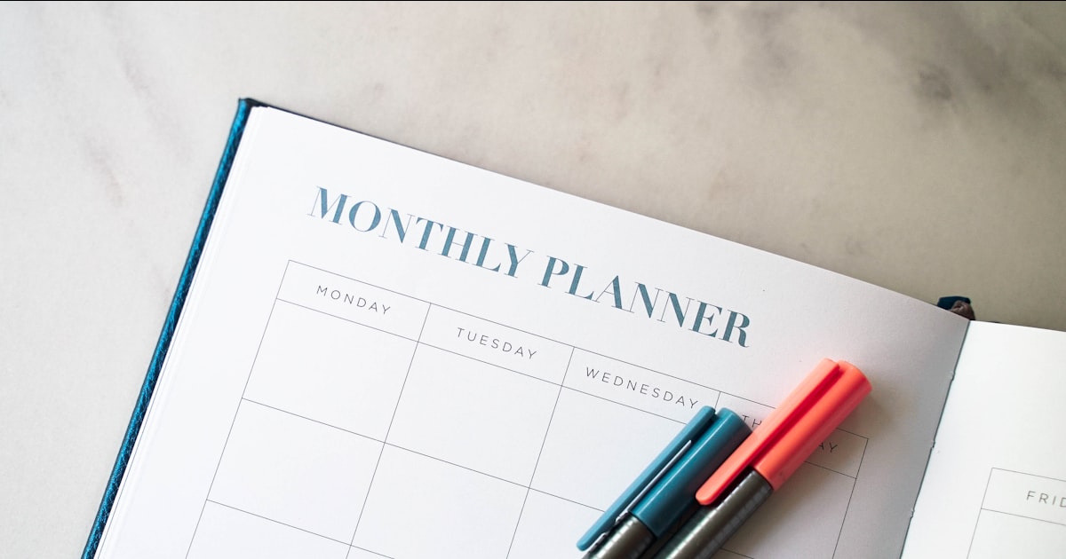 A planner with two pens