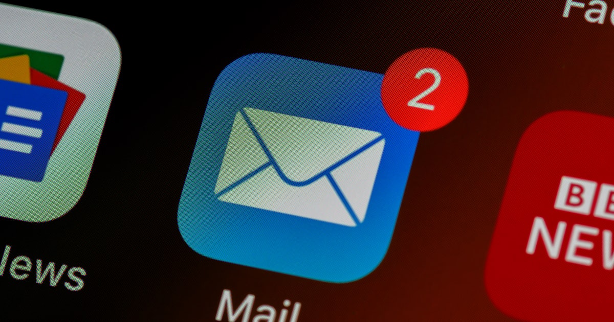 A mail app icon on a phone